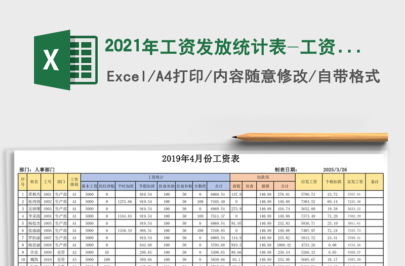 2021年工資發(fā)放統(tǒng)計表-工資表