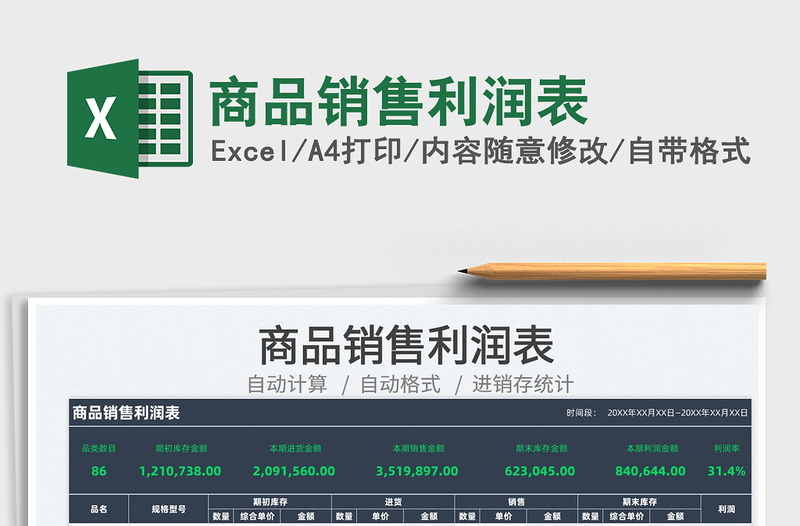 2022商品銷售利潤(rùn)表免費(fèi)下載
