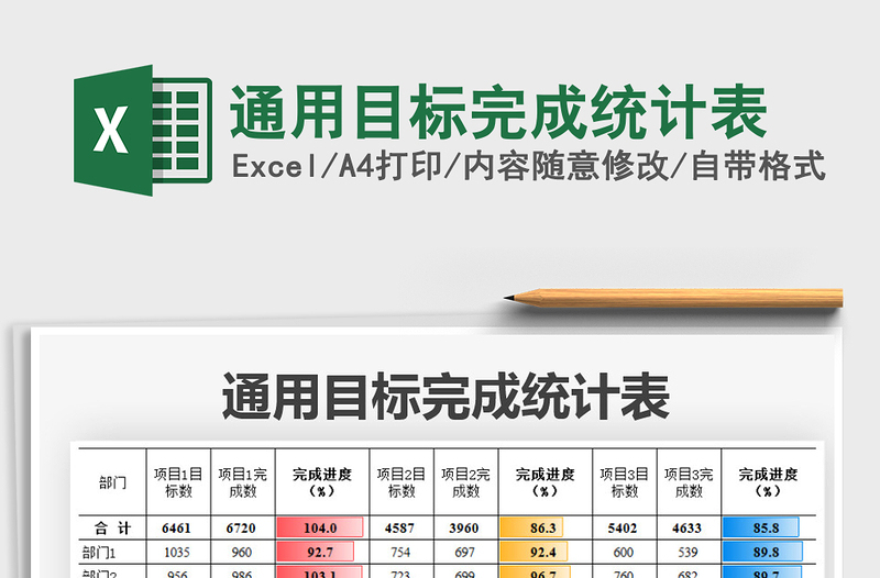 2021年通用目标完成统计表