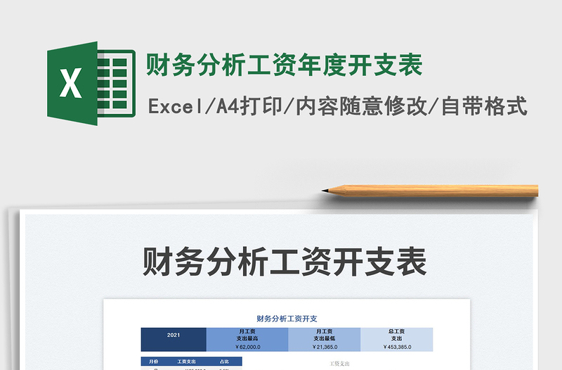 2022财务分析工资年度开支表免费下载