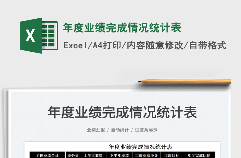 2022年度業(yè)績完成情況統(tǒng)計表免費下載