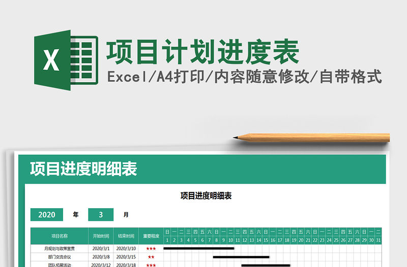 2021年項目計劃進度表