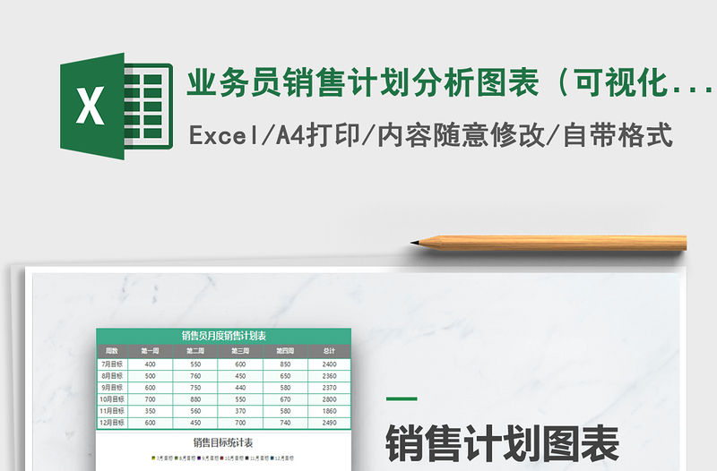 2021年業(yè)務(wù)員銷售計劃分析圖表（可視化）