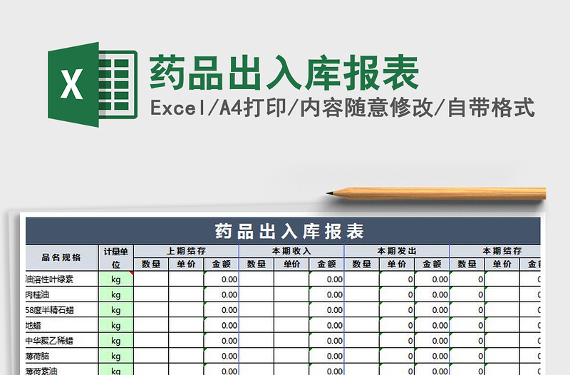 2021年藥品出入庫(kù)報(bào)表