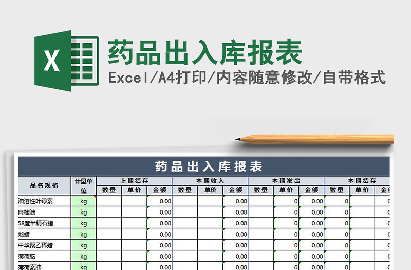 2021年药品出入库报表