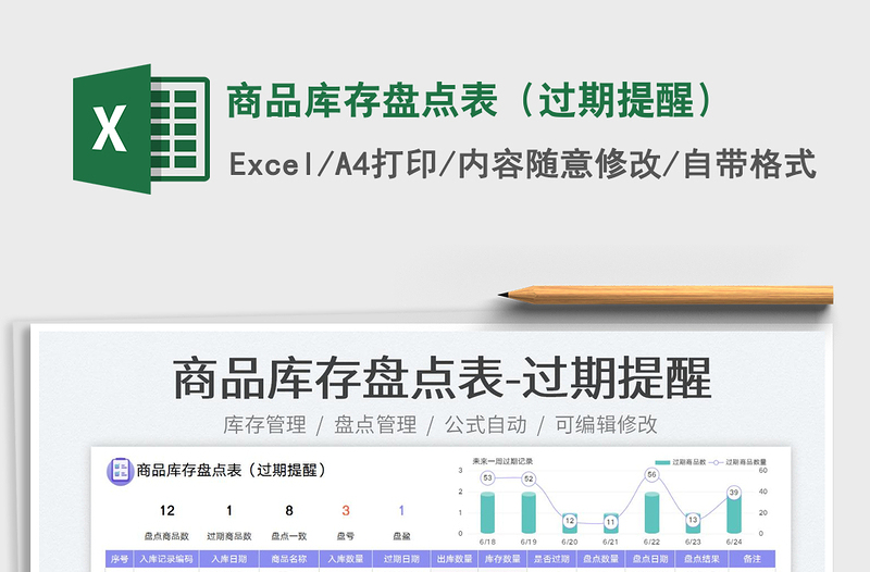 2023商品庫存盤點(diǎn)表(過期提醒)免費(fèi)下載