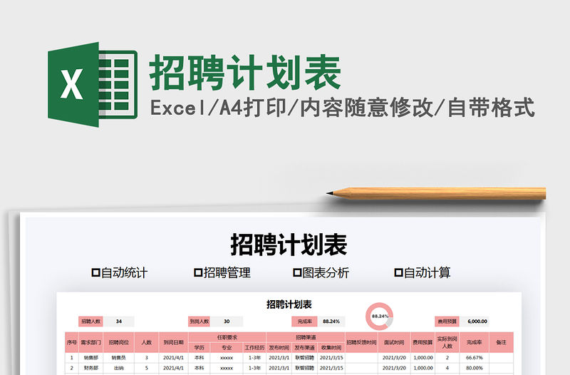 2021年招聘計劃表