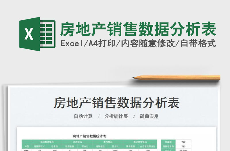 2023房地產銷售數據分析表免費下載