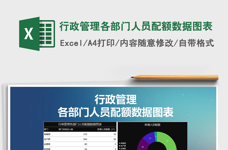 2021年行政管理各部门人员配额数据图表免费下载