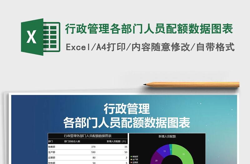 2021年行政管理各部門人員配額數據圖表免費下載