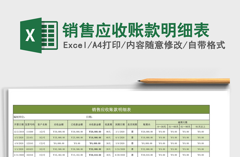 2021年銷售應(yīng)收賬款明細(xì)表