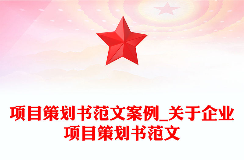 項目策劃書范文案例_關于企業項目策劃書范文