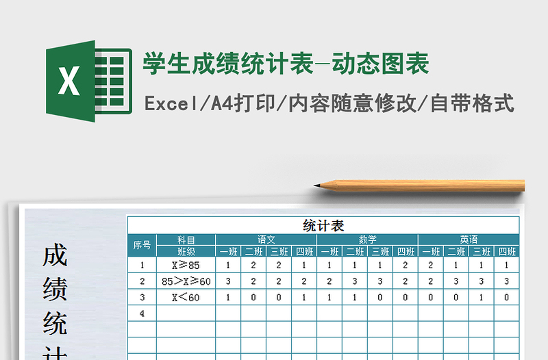 2021年学生成绩统计表-动态图表