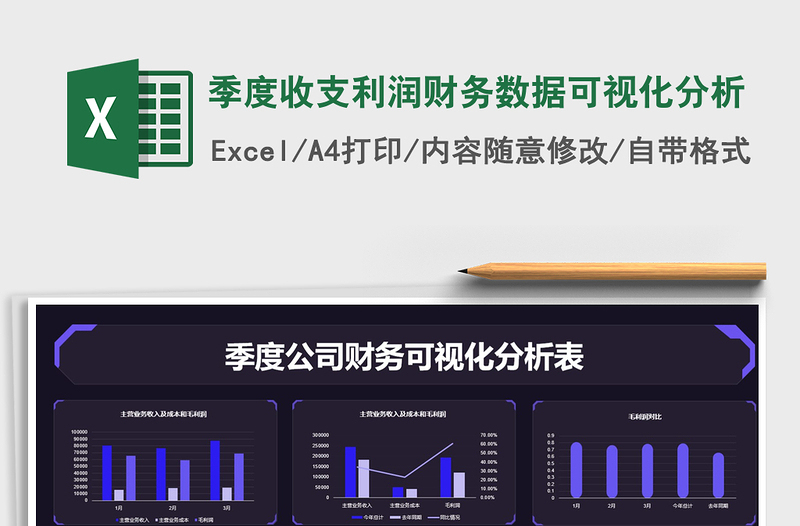 2021季度收支利润财务数据可视化分析免费下载