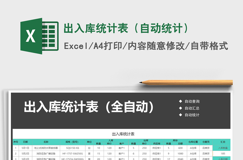 2021年出入庫統(tǒng)計表(自動統(tǒng)計)