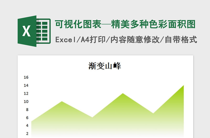 2021年可視化圖表—精美多種色彩面積圖免費下載
