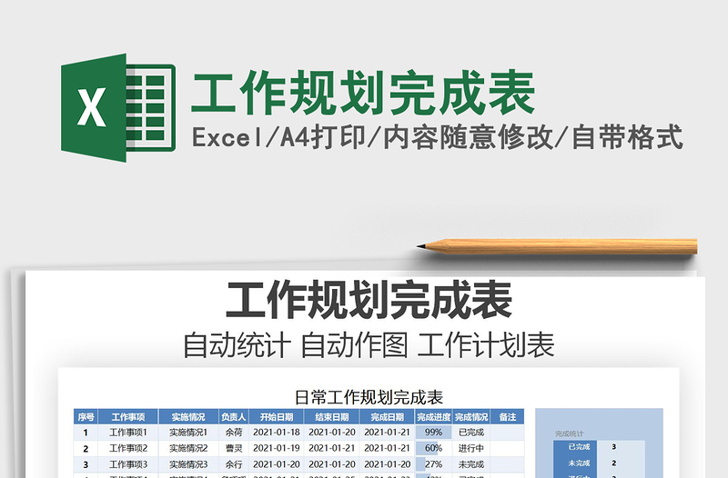 2021年工作規(guī)劃完成表