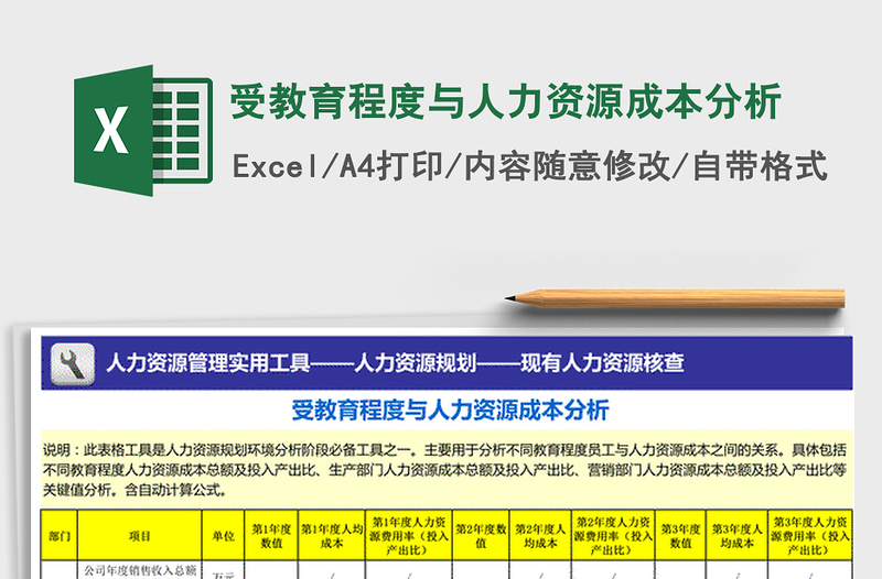 2021年受教育程度与人力资源成本分析免费下载