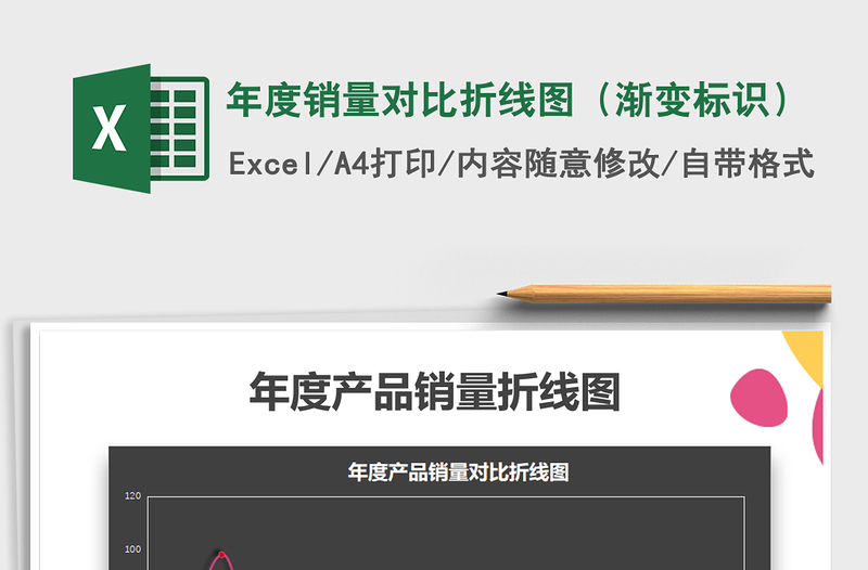 2021年年度銷量對比折線圖(漸變標(biāo)識)