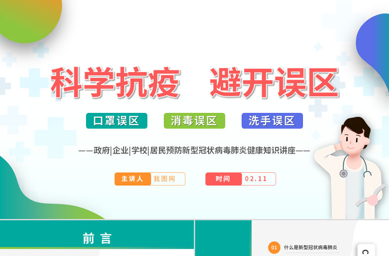 原創(chuàng)預(yù)防新型冠狀病毒的誤區(qū)洗手消毒口罩誤區(qū)PPT