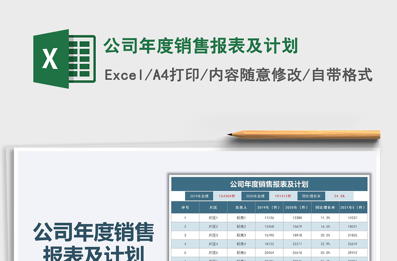 2021年公司年度销售报表及计划