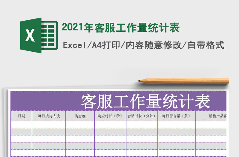 2021年客服工作量統計表