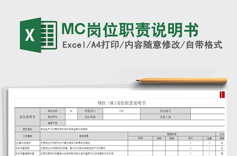 2021MC岗位职责说明书免费下载