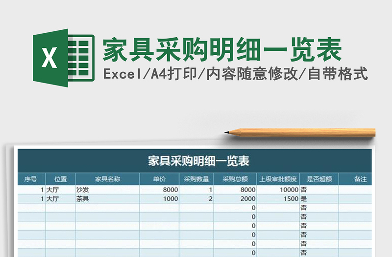 2021年家具采購明細(xì)一覽表