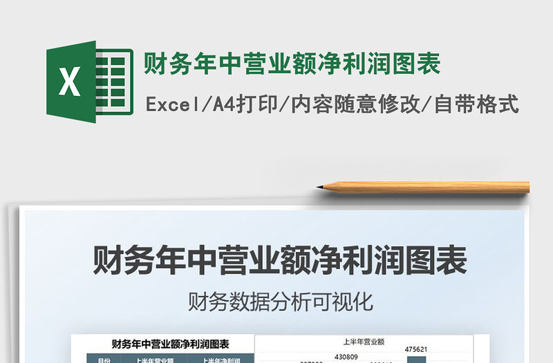 2021財務年中營業額凈利潤圖表免費下載