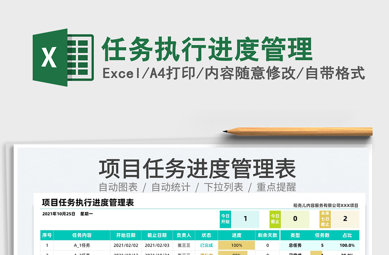 2021任務執(zhí)行進度管理免費下載