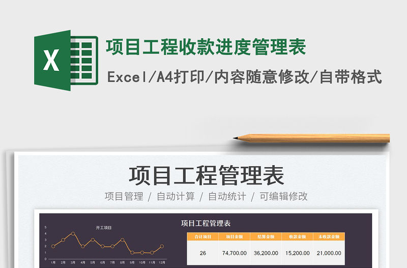 2022項目工程收款進度管理表免費下載