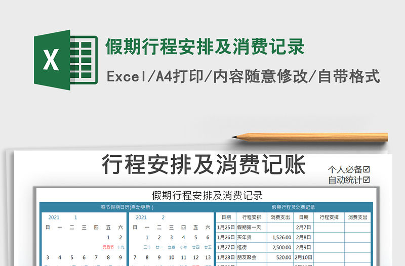 2021年假期行程安排及消費(fèi)記錄