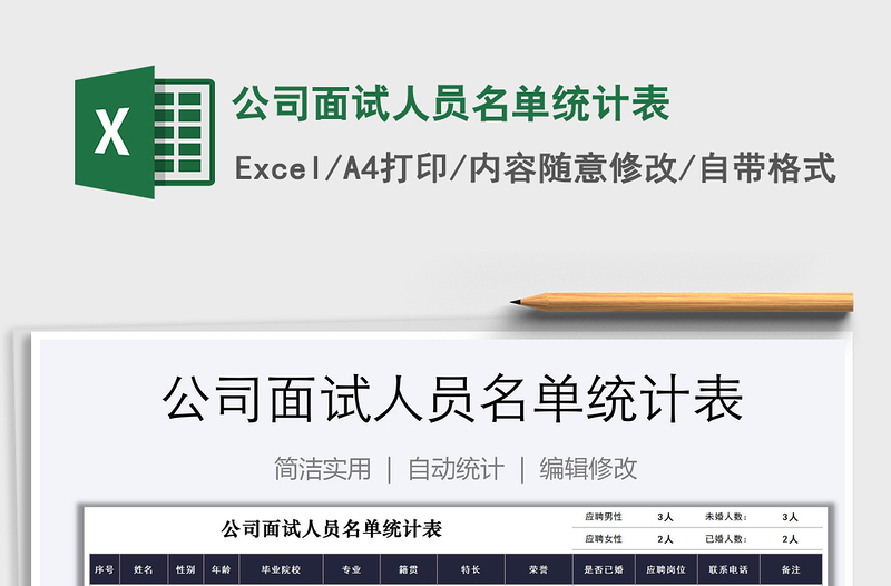 2021年公司面試人員名單統(tǒng)計(jì)表