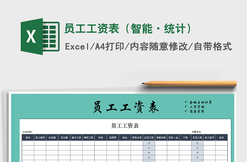 2022年員工工資表(智能·統(tǒng)計(jì))
