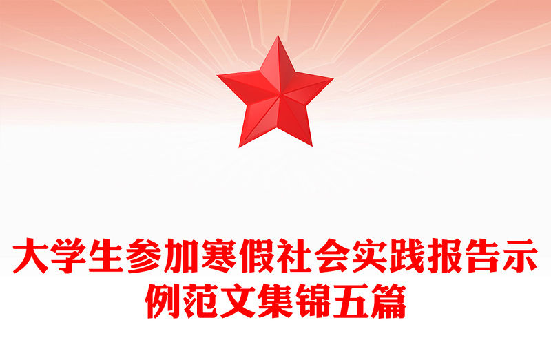 大學生參加寒假社會實踐報告示例范文集錦五篇