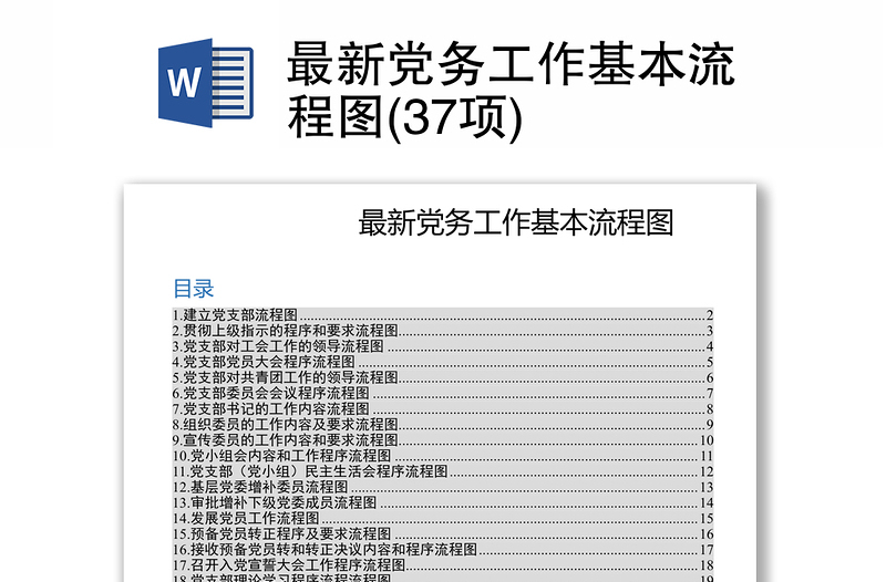 最新黨務(wù)工作基本流程圖(37項)