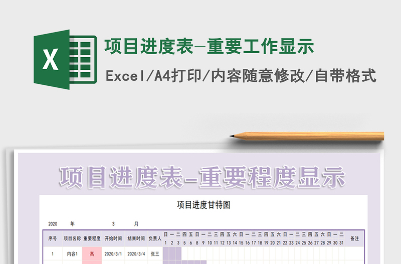 2021年项目进度表-重要工作显示