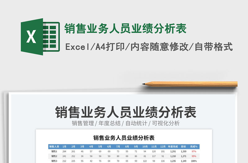 銷售業務人員業績分析表