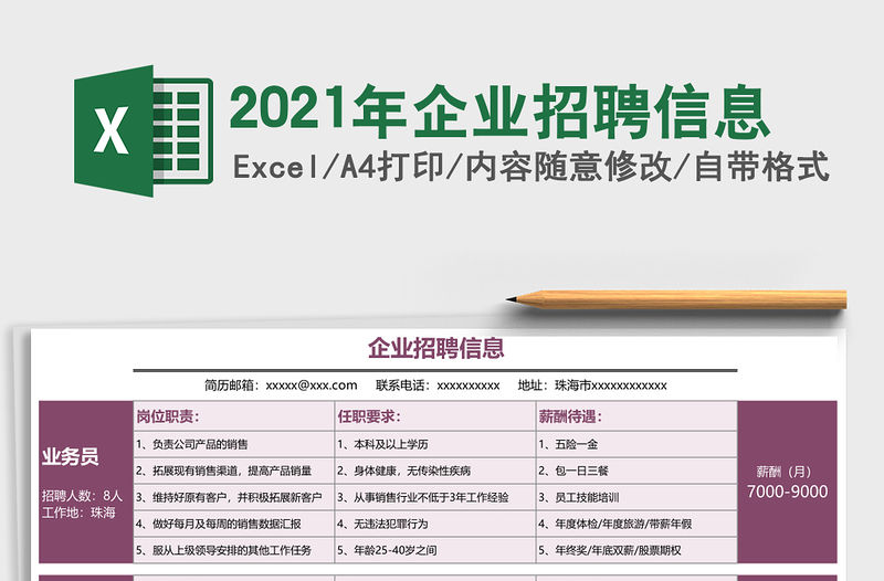 2021年企業招聘信息