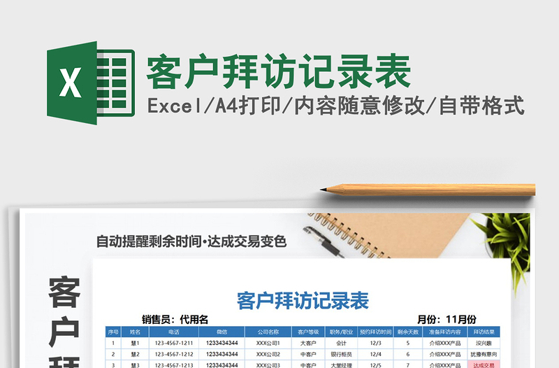 2021年客戶拜訪記錄表