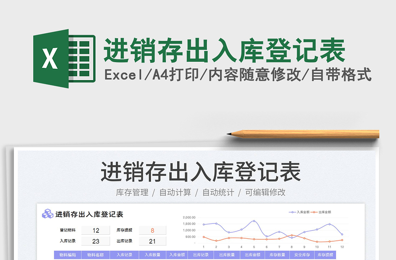 2023進(jìn)銷(xiāo)存出入庫(kù)登記表免費(fèi)下載