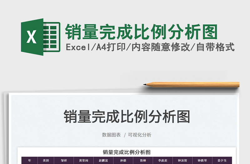 2022銷量完成比例分析圖免費下載