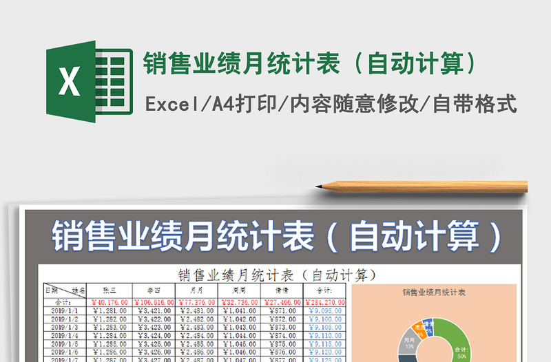 2021年銷售業(yè)績月統(tǒng)計表(自動計算)