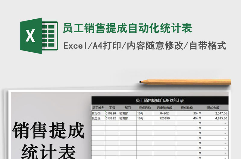 2021年員工銷售提成自動化統計表