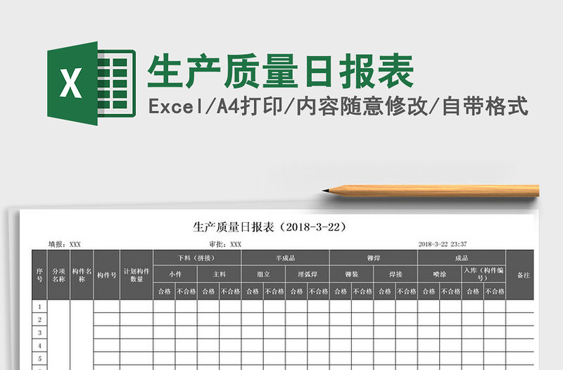 2021年生產(chǎn)質(zhì)量日報表