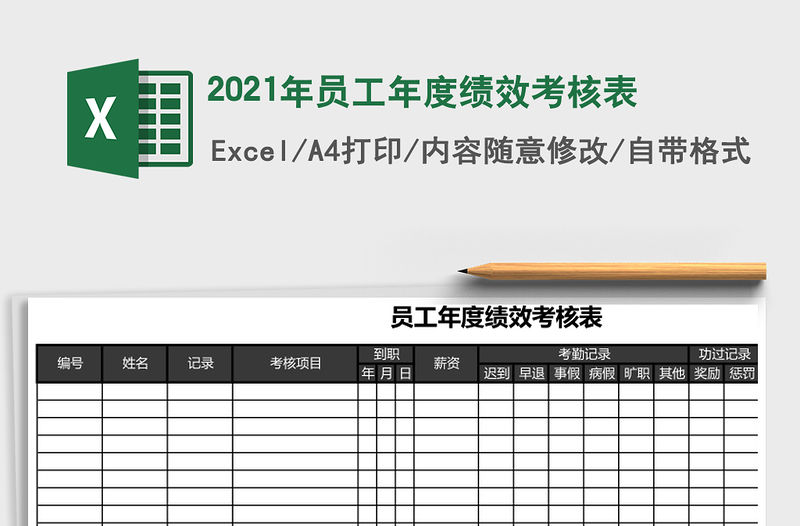 2021年員工年度績(jī)效考核表