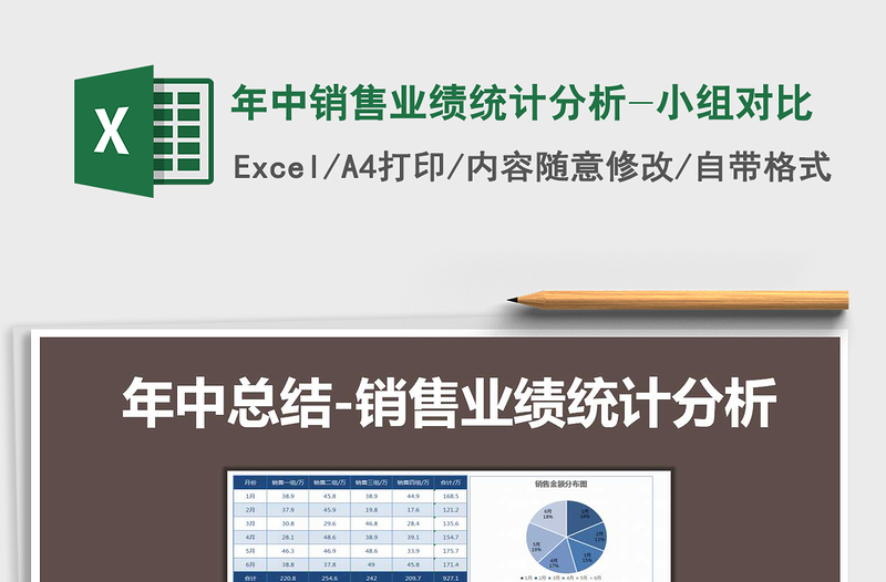2021年年中銷售業(yè)績統(tǒng)計分析-小組對比免費下載