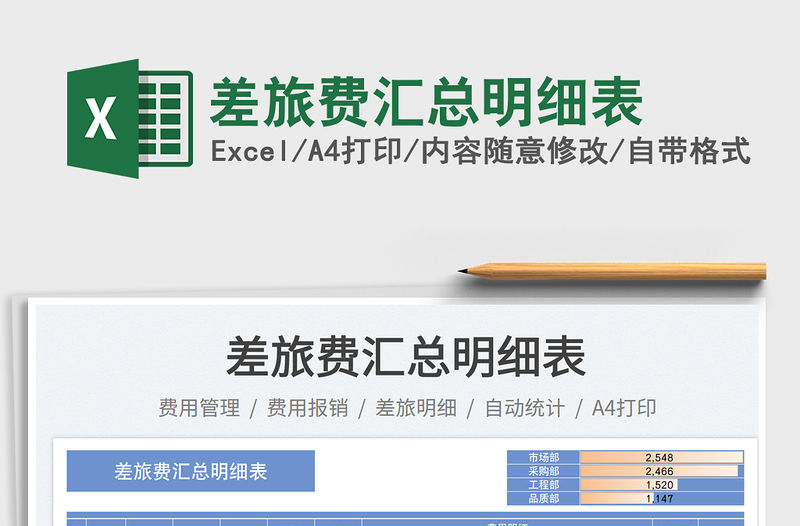 差旅費匯總明細表免費下載