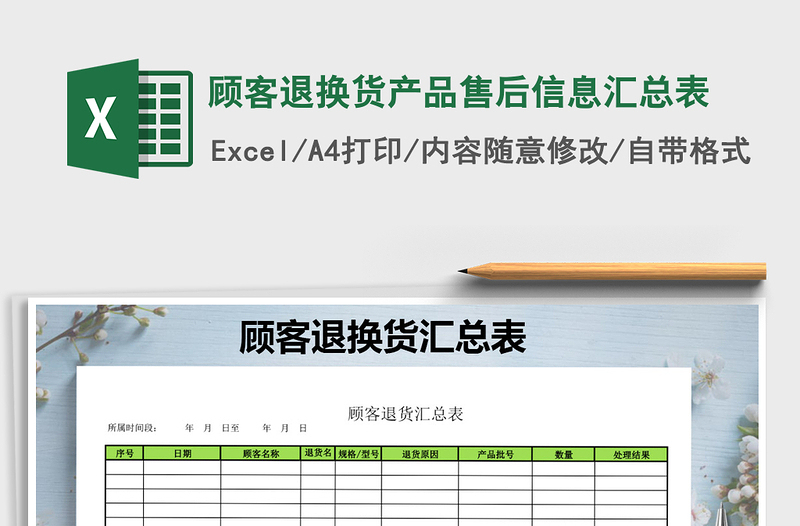 2021年顾客退换货产品售后信息汇总表