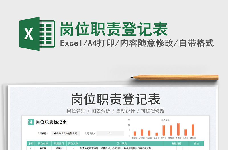 2023崗位職責登記表免費下載